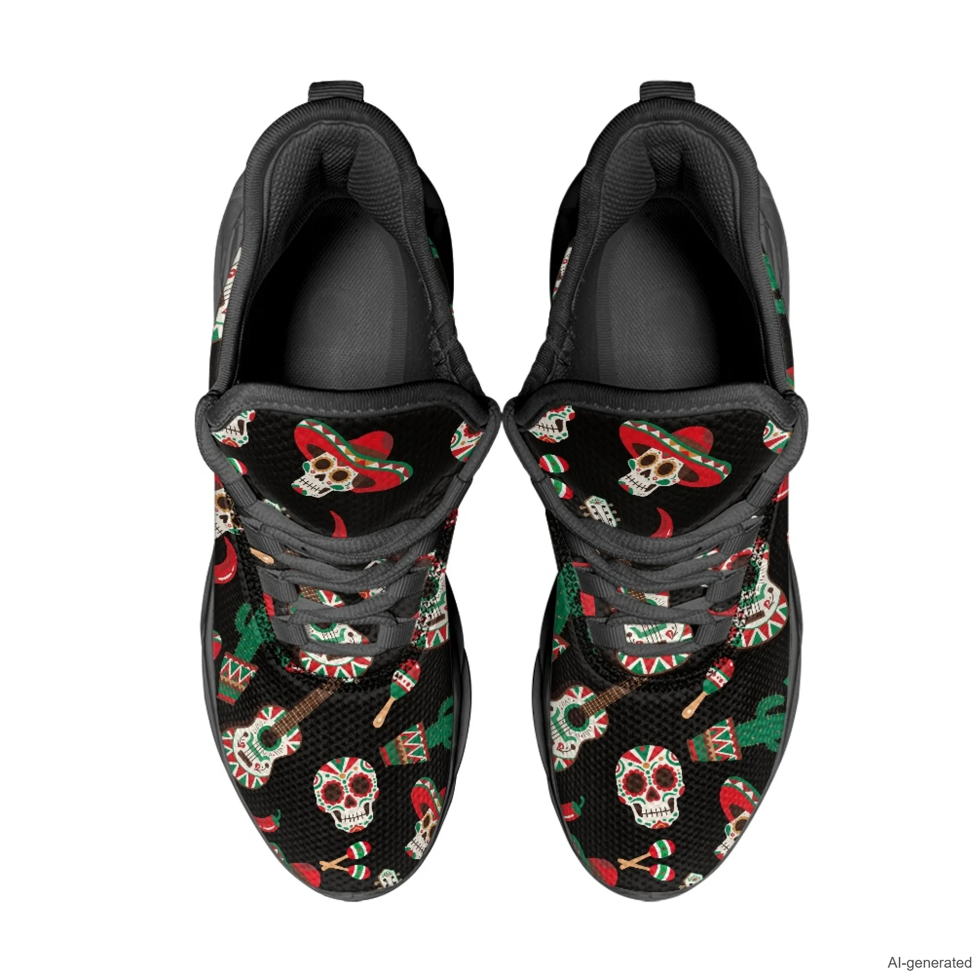 XIXIRIMIDO Max Soul Shoes Mexican Skull Print Running Shoes for Men Casual Fashion Women Snakers Walking Shoes 35-48