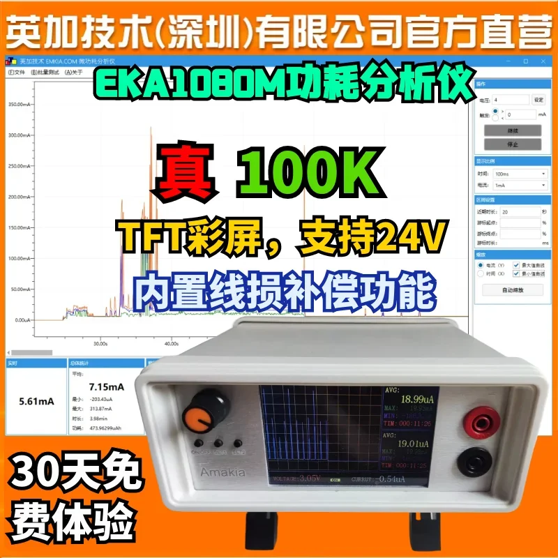 Advanced low-power tester, power current recording analyzer EMK850/EKA1080 Inga technology