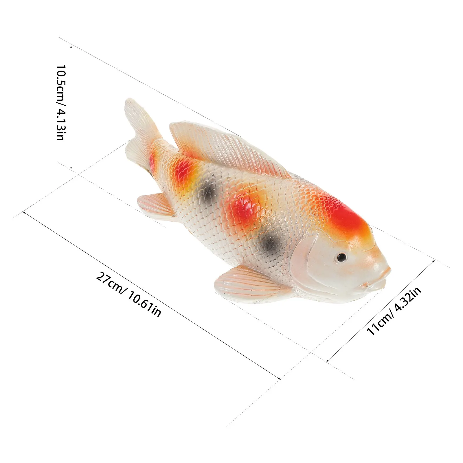 Resin Floating Koi Fish Statue Outdoor Garden Pond Decoration Realistic Weatherproof Carp Sculpture Good Ornament