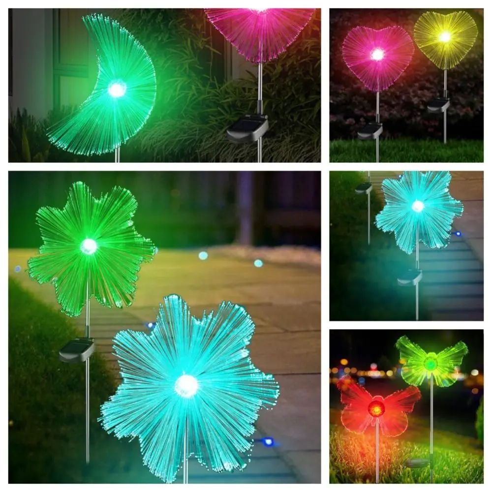 

Waterproof Luminous Solar Fiber Optic Lamp LED Jellyfish Solar Butterfly Floor Lamp Love Moon Lawn Jellyfish Lamp Villa