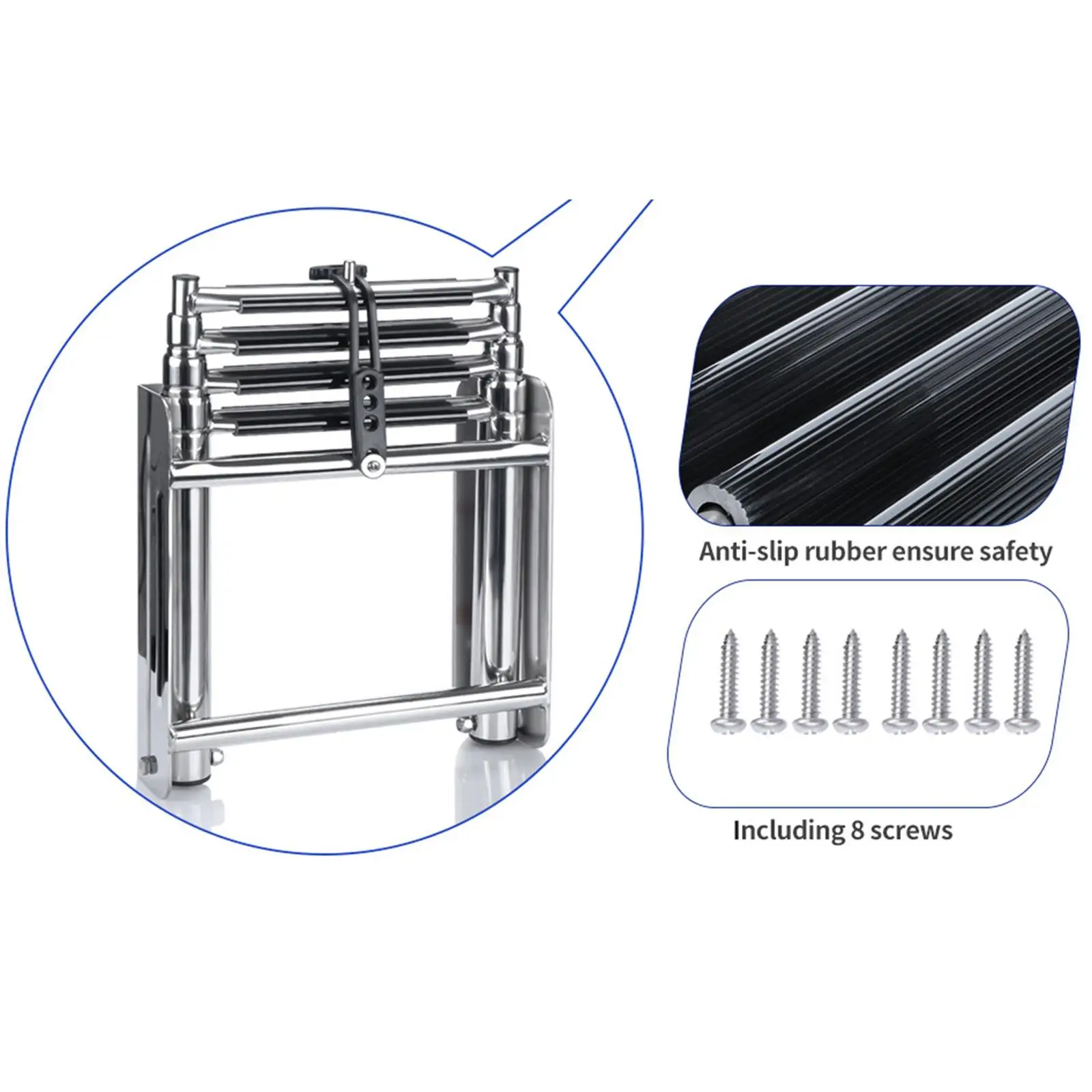 

Telescopic Marine Boat Ladder Sturdy Easy to Install Folding Boarding Ladder