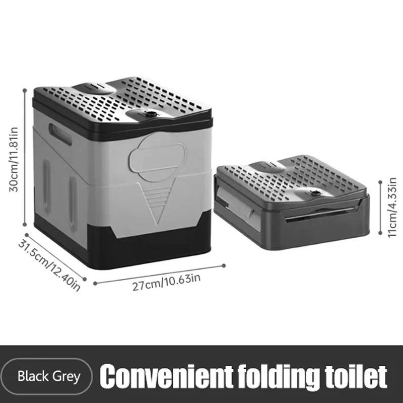 Portable Folding Toilet for Camping Travel Folding Car Emergency Toilet with Cover Seat Toilet Reusable Toilet for Adults Kids