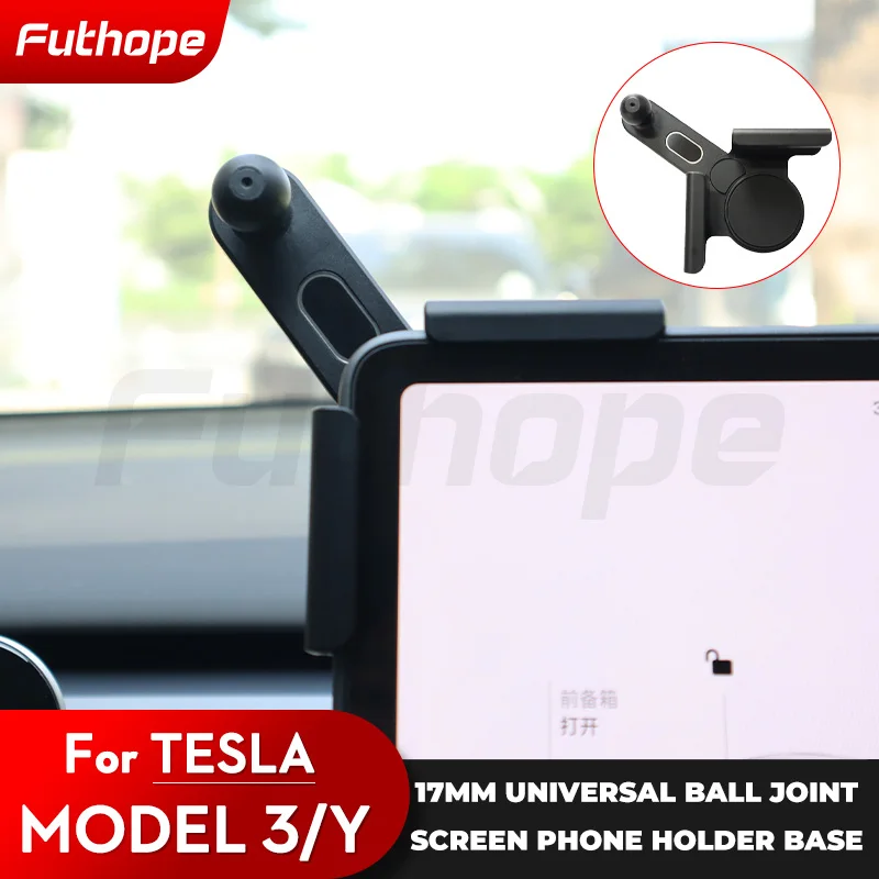 Futhope 17mm Screen Bracket Base for Tesla Model Y Model 3 Highland Adhesive Free 360 Degree Firm Adjustment Vast Horizon