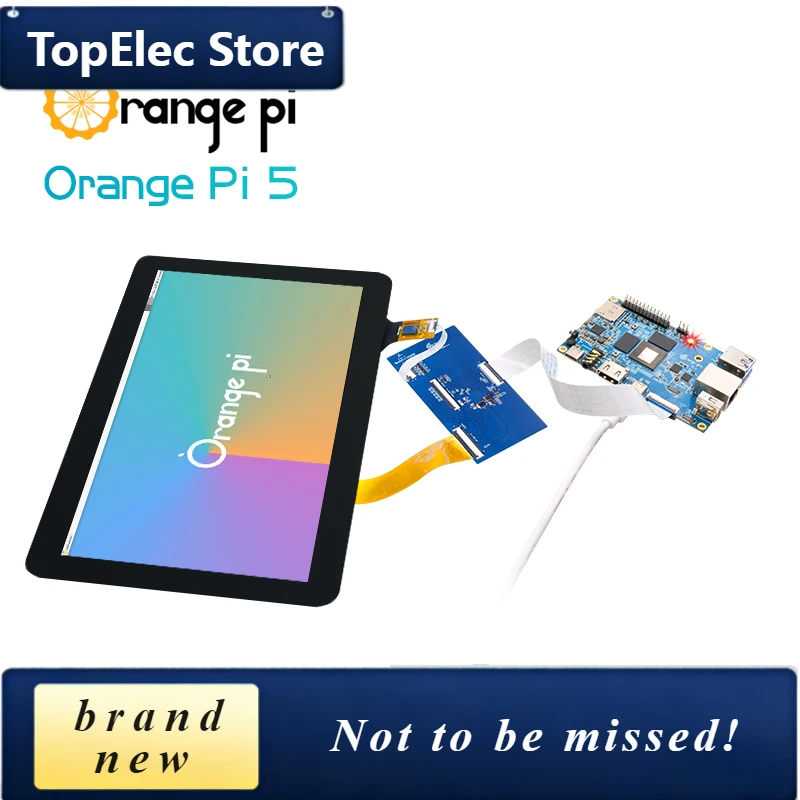 TopElec Orange Pi 10.1 Inch TFT LCD Touch Screen Only Suitable For Orange Pi 5 Single Board Computer