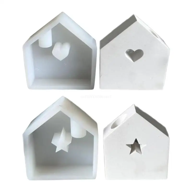 

Candlestick Molds Silicone Crafts Molds House Shaped Stand Moulds Silicone Texture Ornament Molds for Dropship