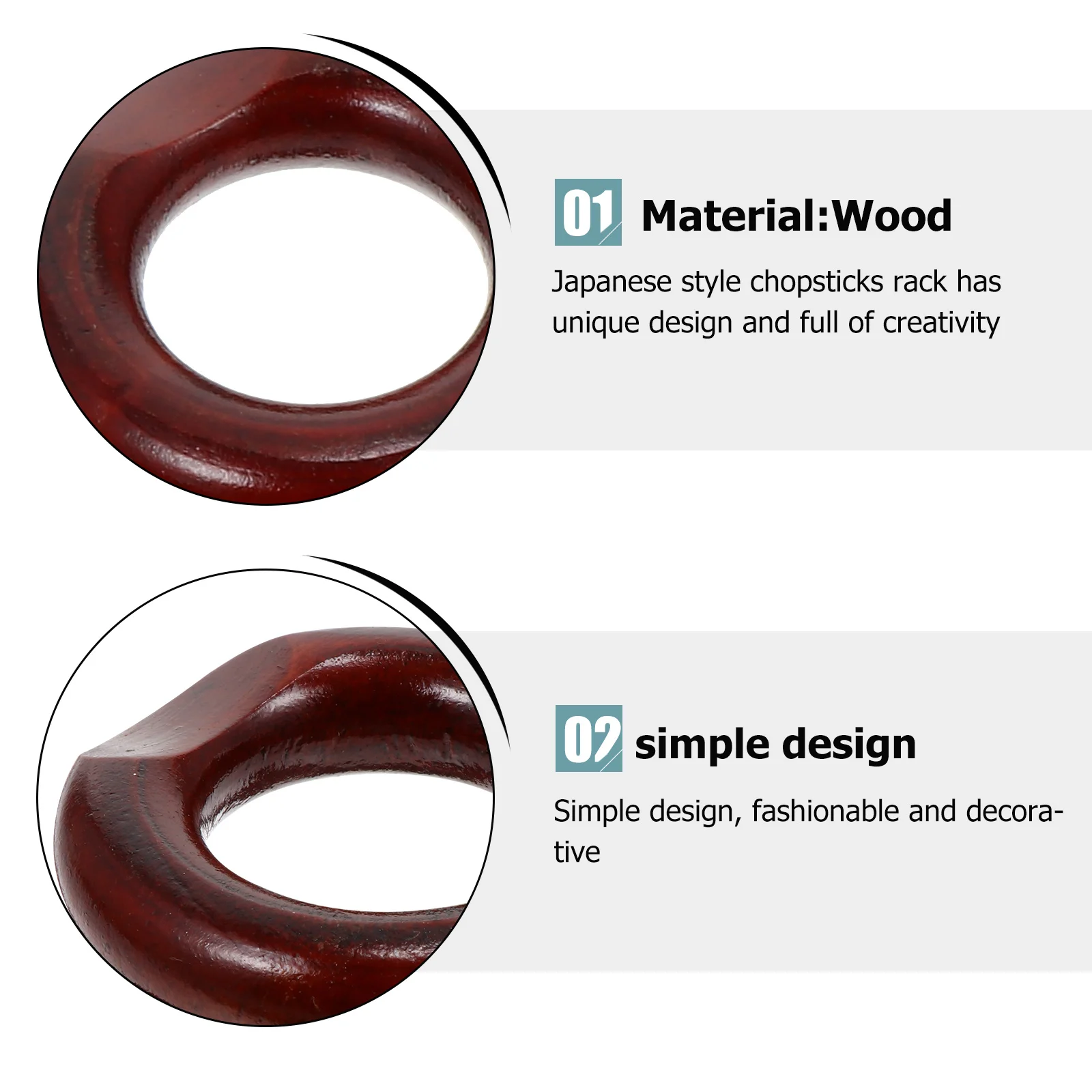 

5pcs Wooden Chopsticks Holder Vintage Tableware Rack Home Kitchen Dining Supplies Decorative Stand Practical Rest