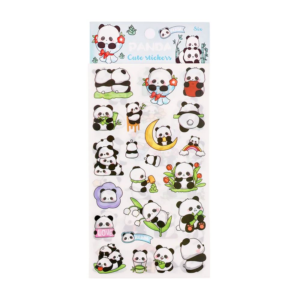 6sheet 1pcs Creative Cartoon Stickers Student Cute Gooka Hand-painted Stickers High-value Stationery DIY Hand-painted Stickers