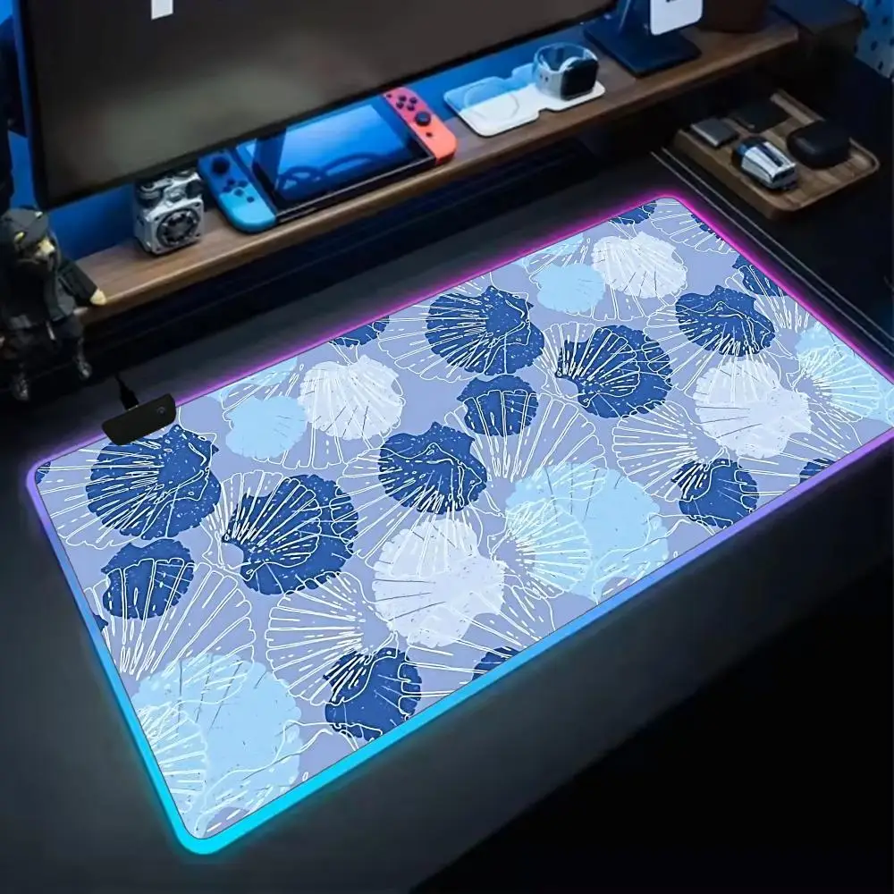 

Коврик для мыши Ocean Marine Life RGB Gaming Mouse Pad XXL, расширенная поверхность, нескользящий, гладкий, светодиодная подсветка, идеальный настольный коврик