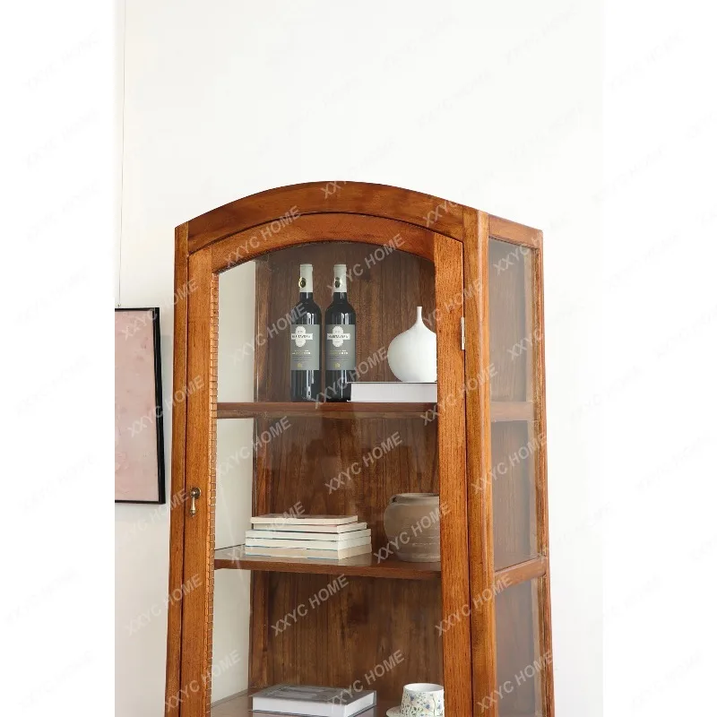 XXVintage Style Bookshelf Display Storage Simple Modern  Japanese Living Room Glass Cabinet