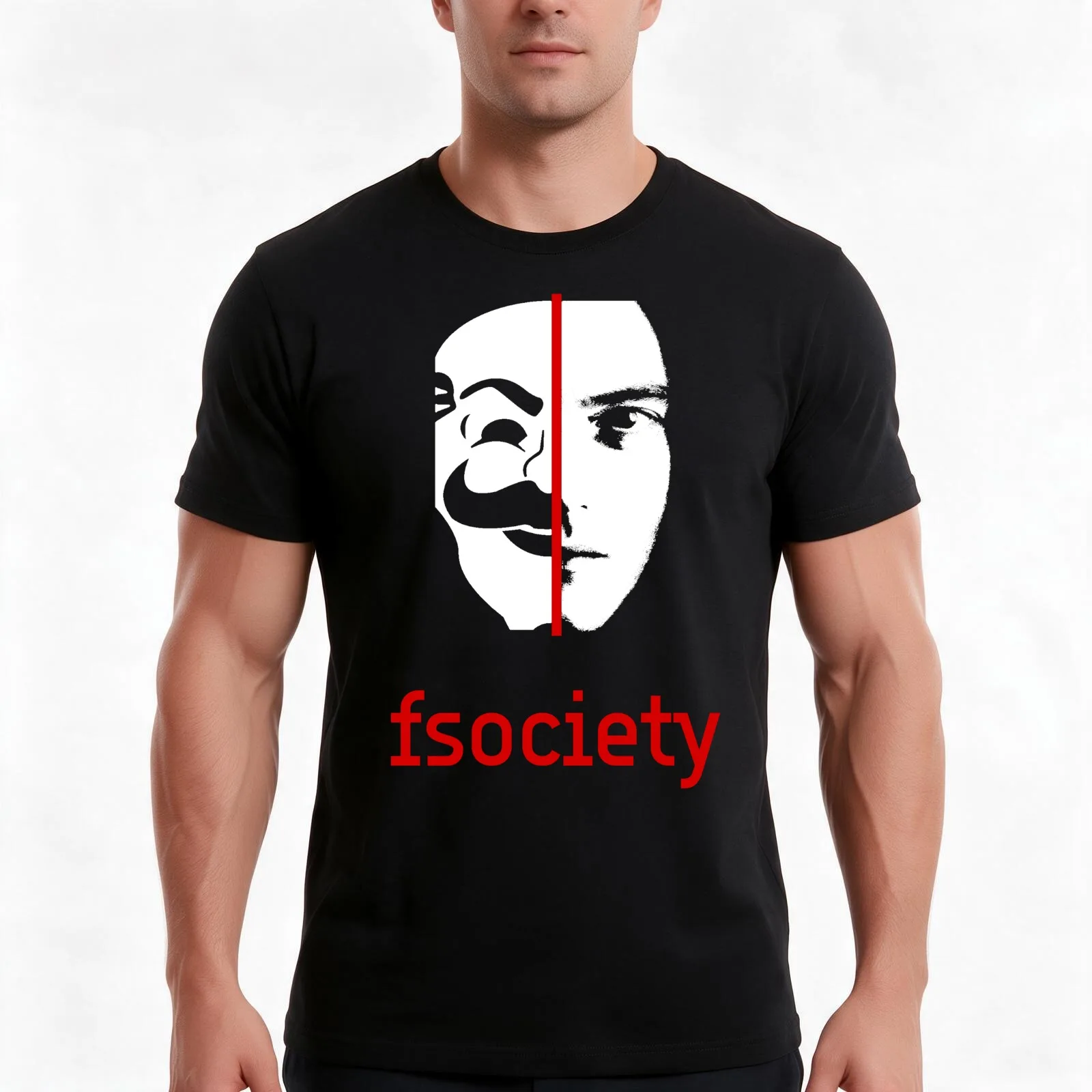 We Are The fsociety (red) T-Shirt Summer Casual Cotton Tee Oversized Streetwear Tops Vintage Graphic Print Unisex Men Women