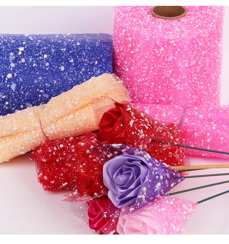 Snow Point Yarn Net Flower Shop Packaging Handmade Ribbon 15CMX15M Rose Wrapping Paper Flower Paper Bouquet Diy R1009