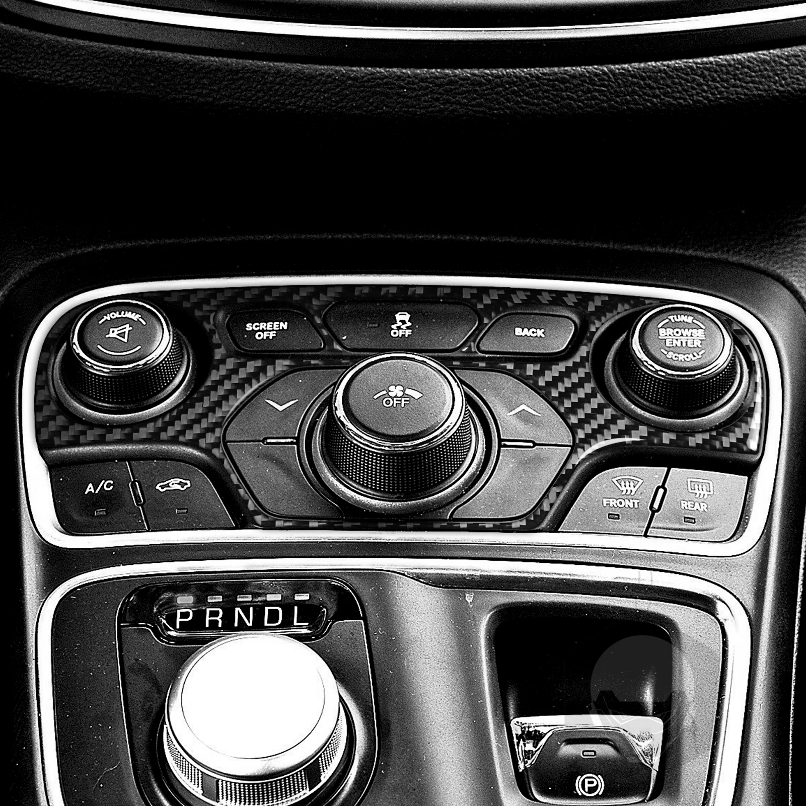 For Chrysler 200 2015 2016 2017 Flexible Real Carbon Fiber Climate Control Panel Overlay Trim