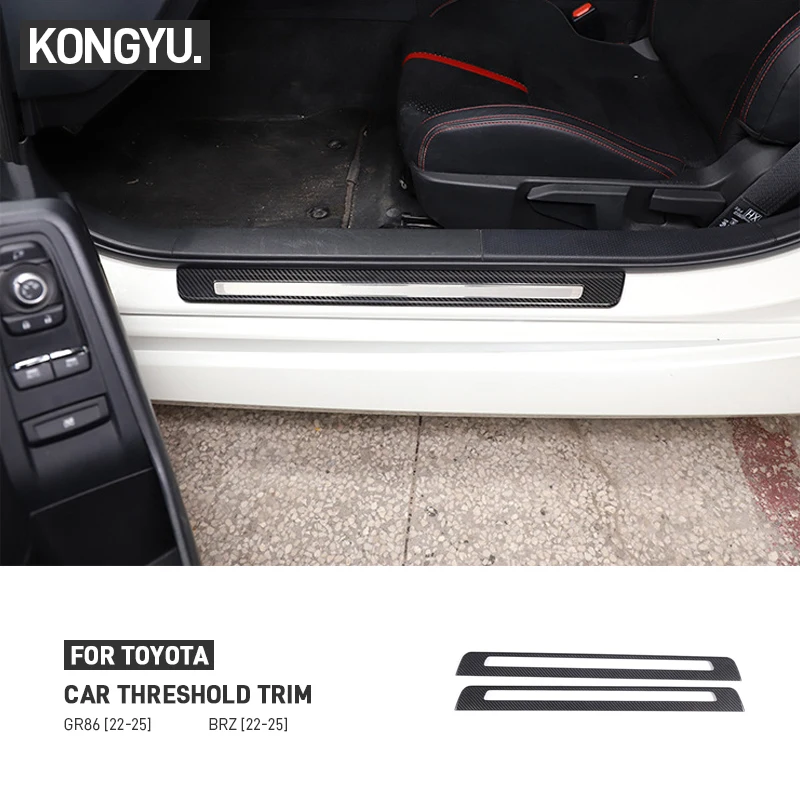For Toyota 86 GR86 For Subaru BRZ 2022-2025 Real Carbon Fiber Car Door Threshold Sill Trim Protection Cover Interior Accessories