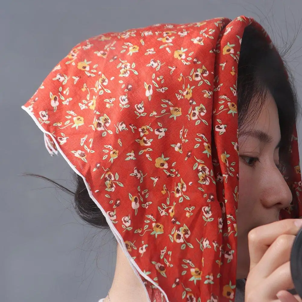Clothing Accessories Printing Tie Female Shawl Wraps Flower Printed Scarf Korean Style Scarves Small Square Scarf Silk Scarf
