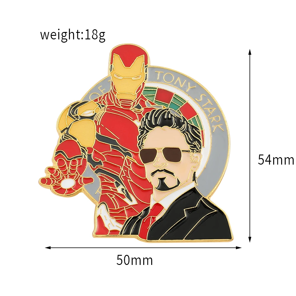 Marvel Superhero Iron Man spilla Tony Stark Metal smalto Badge spilla per Costume zaino accessori per gioielli spilla da giacca