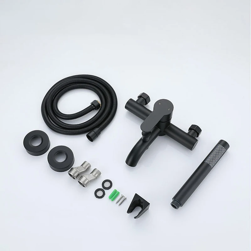 Stainless Steel Triple Bathtub Faucet Hot Cold Mixer Nozzle Tap High Flow Sink Faucets Two Spout Manual Control Valve Switch Tap