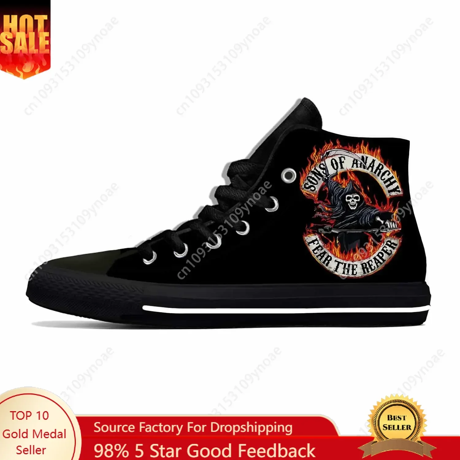 

Sons of Anarchy SAMCRO SOA Anime Cartoon Comic Casual Cloth Shoes High Top Lightweight Breathable 3D Print Men Women Sneakers