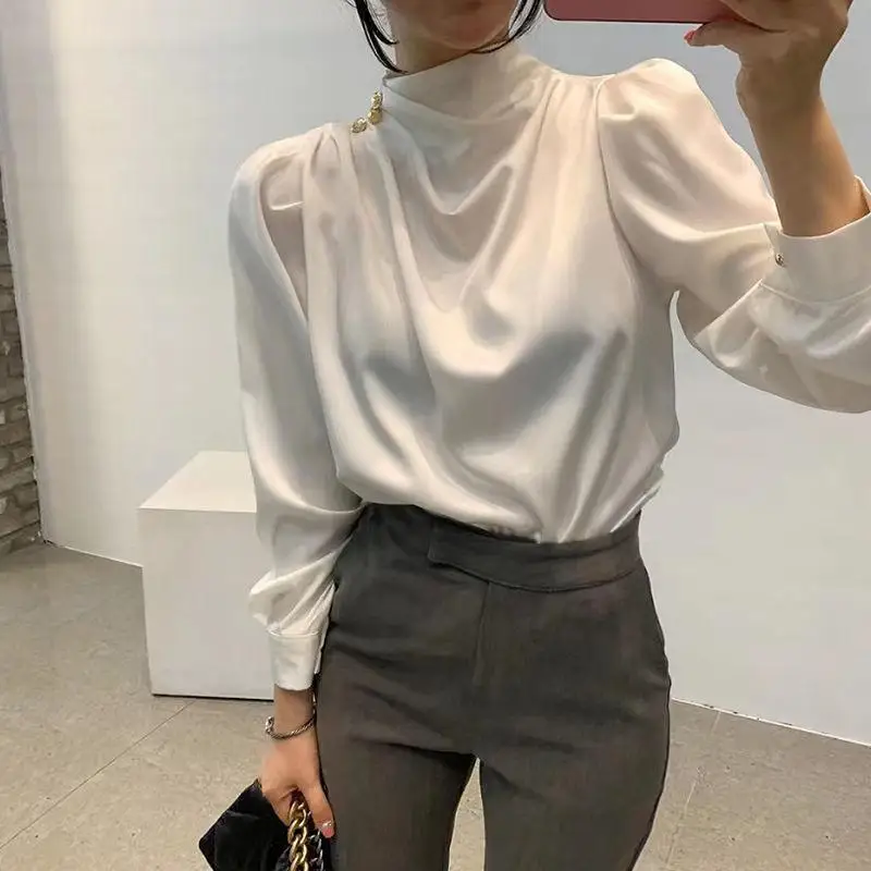 

Korean Sle Commuter Chiffon Profional irt Women's Spring Autumn New Light Matures Hong Kong Sle Faionable Top