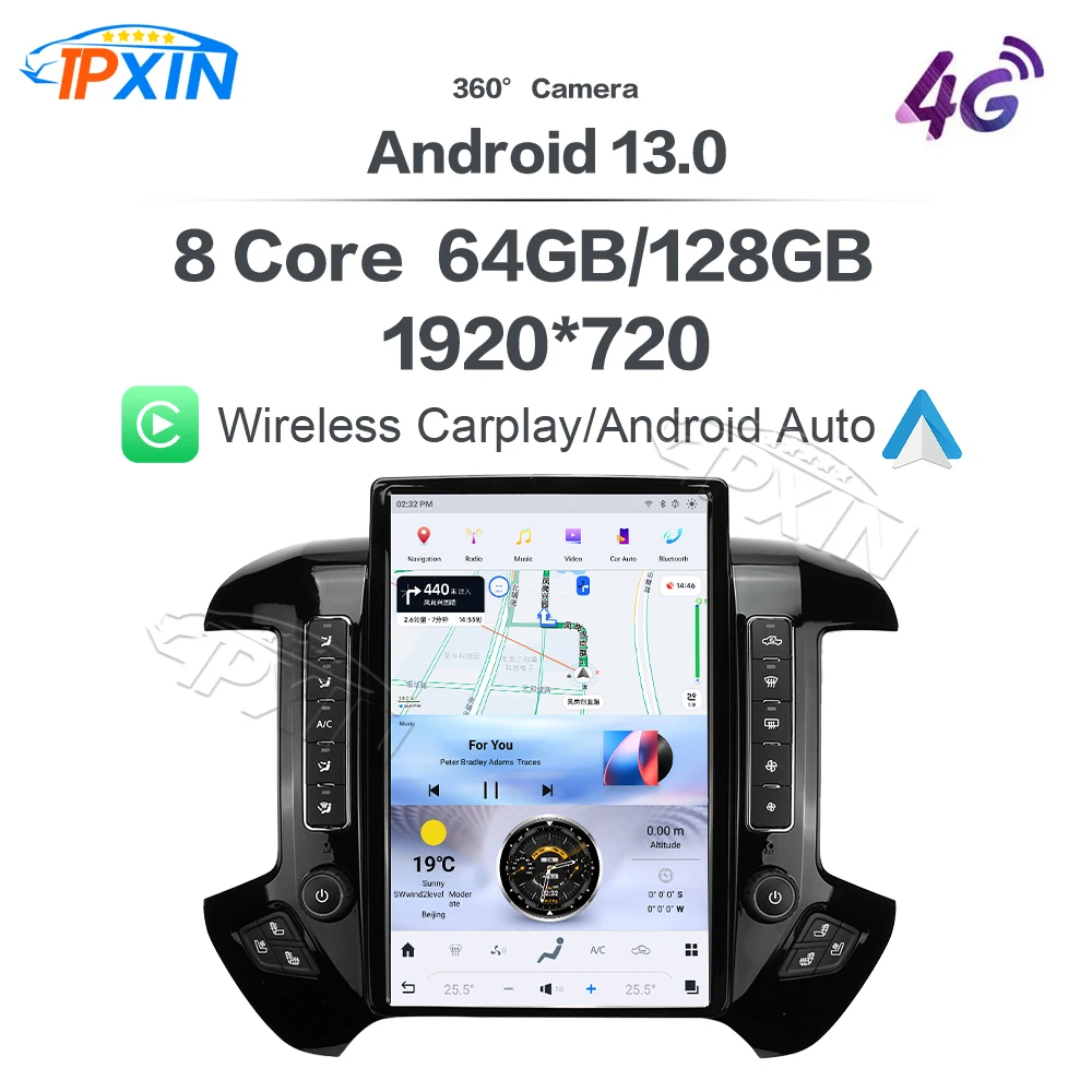 

Qualcomm Android 13 Car Radio For Chevrolet GMC Yukon Suburban Tahoe 2015-2019 Multimedia Player GPS Navigation Stereo Carplay