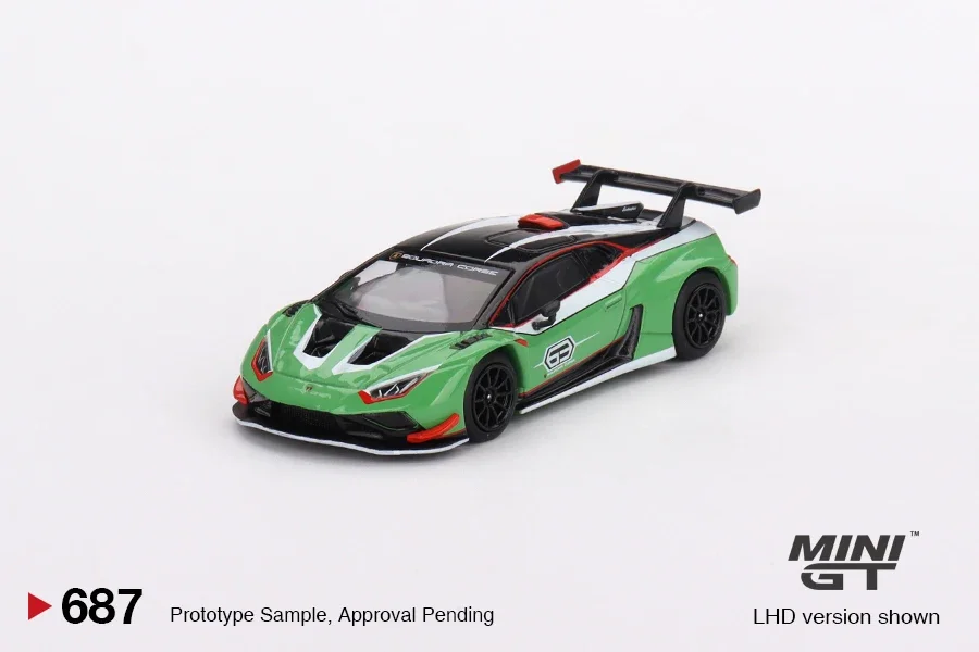 

Мини GT 1:64 Ламборгини хуракан GT3 EVO2, презентация MGT00687-CH, модель автомобиля под давлением, игрушка