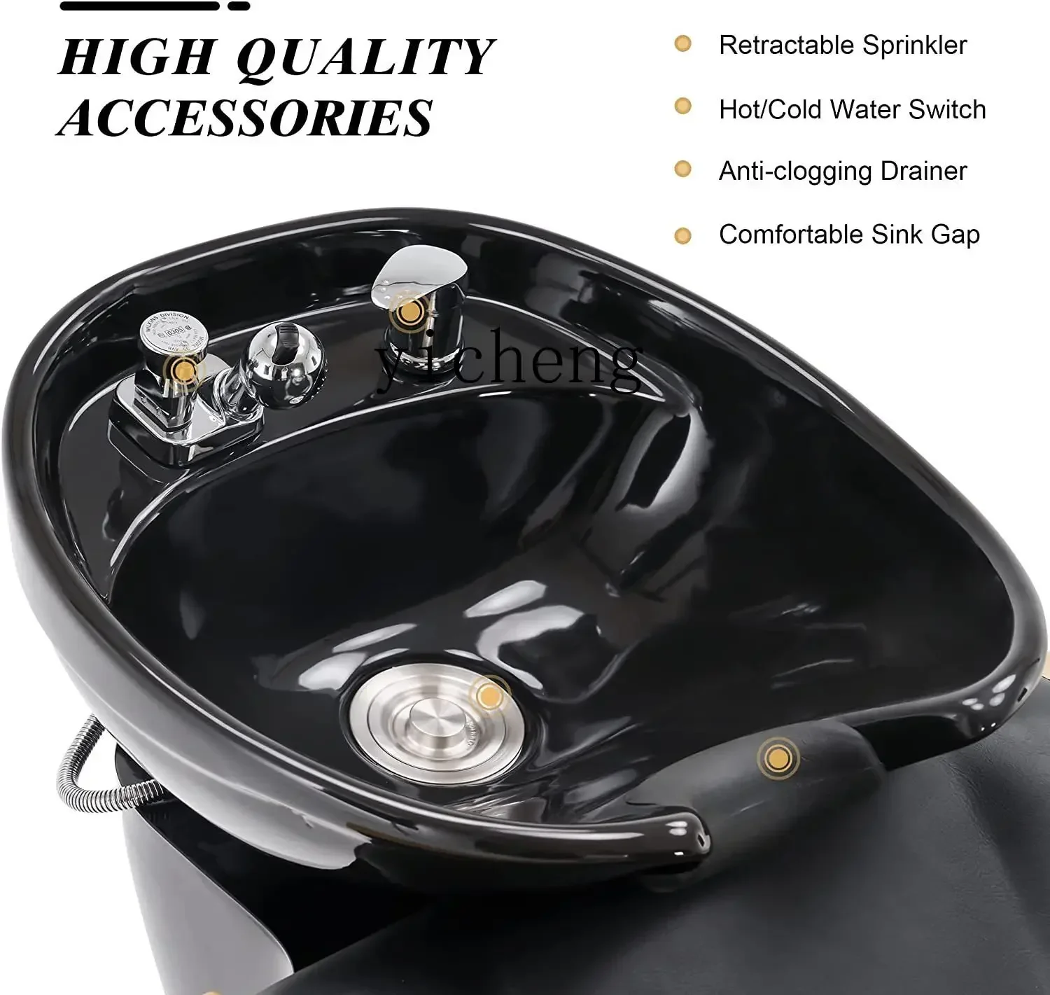 v2 Hair Salon Lying Half Shampoo Chair Barber Shop Water Bed Hair Salon Ceramic Basin
