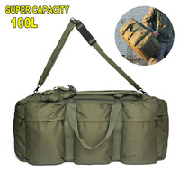 Outdoor Travel Luggage Bag 100L Super Large Handbag Men Tactical Military Backpack Camping Storage Bag Camo Army Green Pack