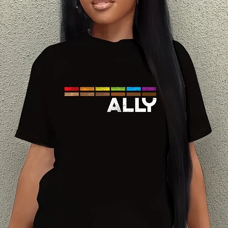 Rainbow Black Pride Ally Equality Lgbt African Protest Women's Plus Size T-Shirt 100% Cotton 220g