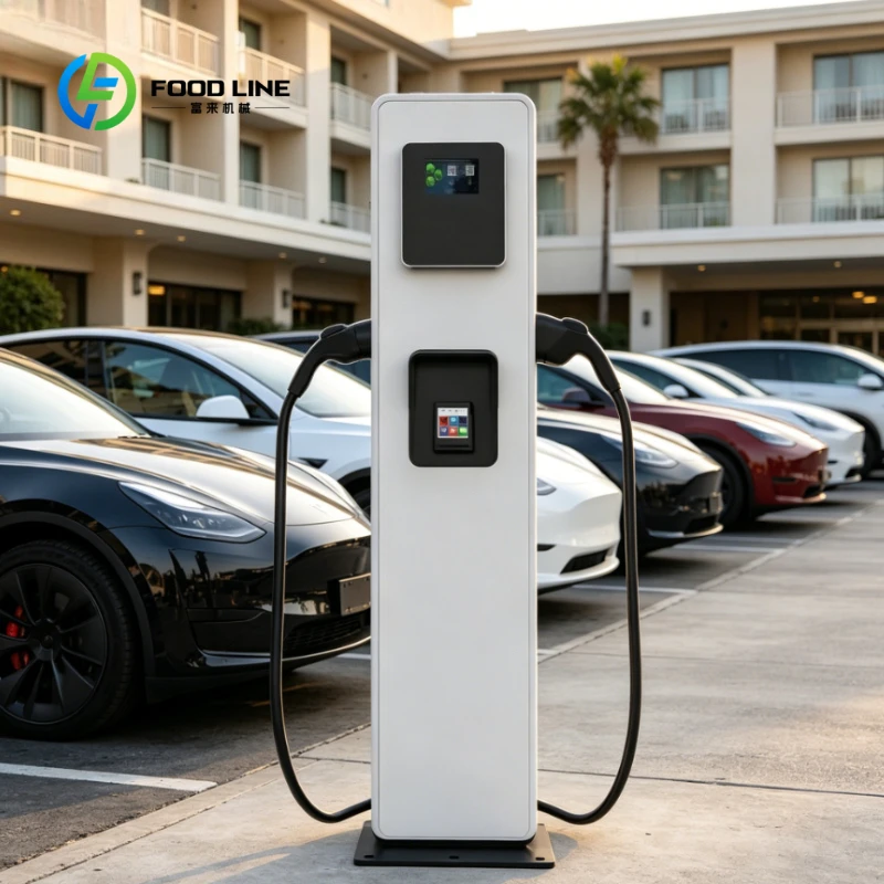 Customized Commercial Fast DC EV Charging Station with OCPP System, 20/30kW Dual Cable EVSE Charger Built Touch Display