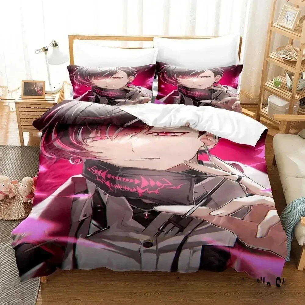 3D Anime Ver Vermillion NIJISANJI EN Bedding Set Duvet Cover Bed Set Quilt Cover Pillowcase Comforter king Queen Size Boys Adult