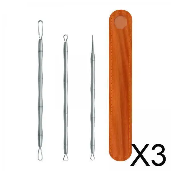 Kit removedor de cravo de aço inoxidável, conjunto de ferramentas extrator de dupla face para cuidados com remoção de espinhas faciais