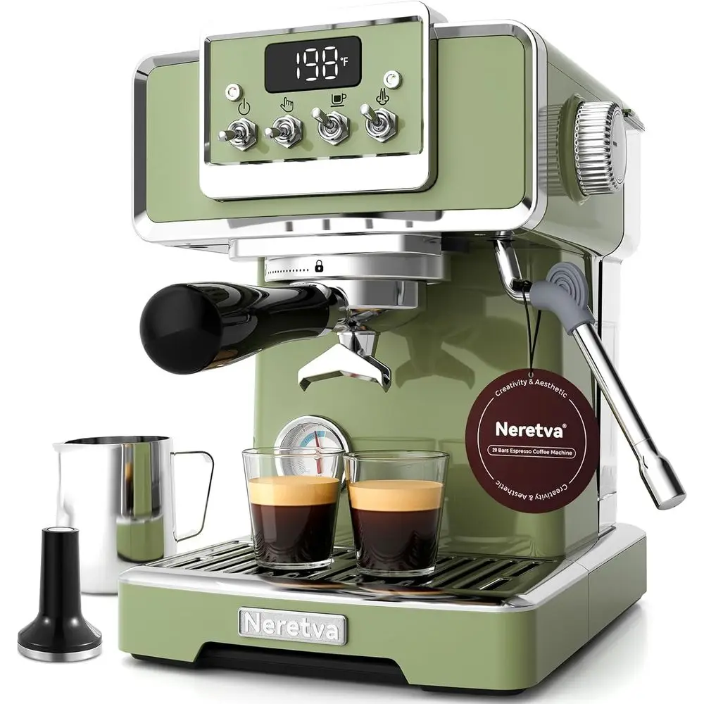 

hine, 58mm Proional Coee hine 15 Bar Retro Maker with Powerul Milk rother & Visible Prure Gauge or Home Barista Latte and puccin