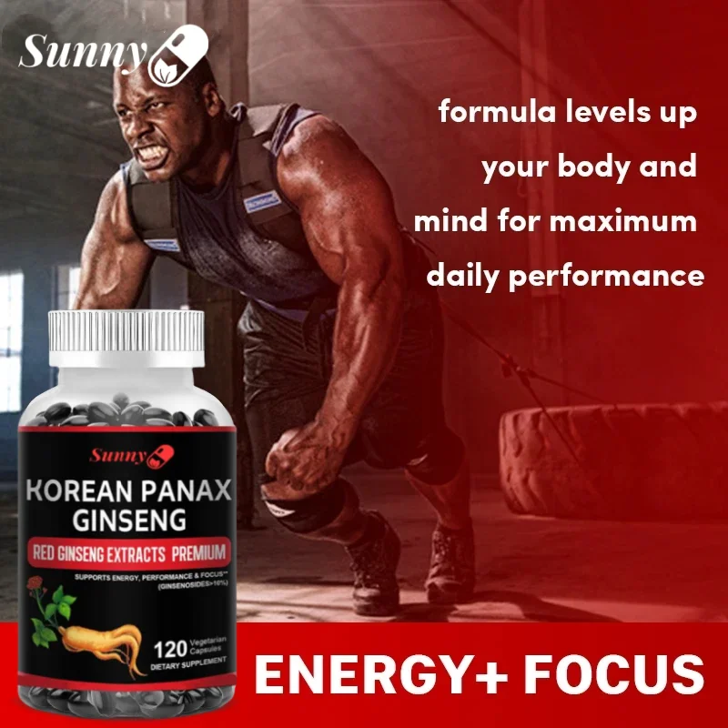 Korean Red Ginseng Extract Supplement for Enhanced Energy, Memory and Performance - for Men and Women