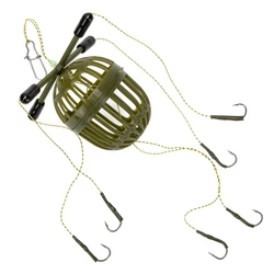 10g Bait Carp Fishing Feeder Durable ABS+High Carbon Steel Material Practical and Long lasting Easy to Put Bait 6 Hooks