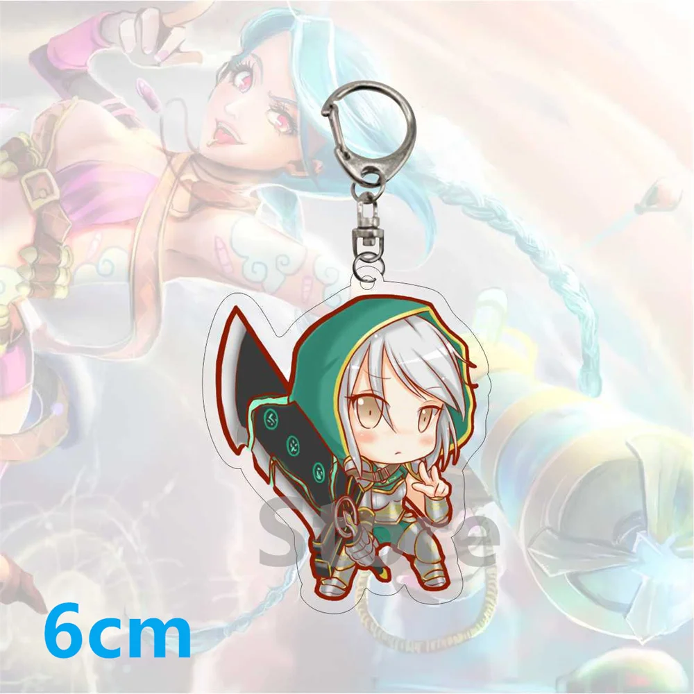 Anime Game League of New Legends Keychains LOL Key Chains Acrylic Figures Decoration Bag Pendant  Gifts 6cm