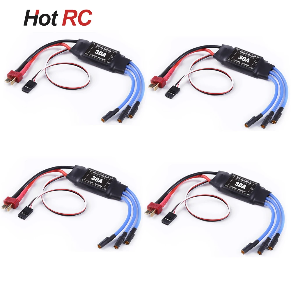 4pcs/lot Rc Brushless 30A ESC 2-4S Electric Speed Controller with 5V 2A BEC For Rc Multicopter helicopter