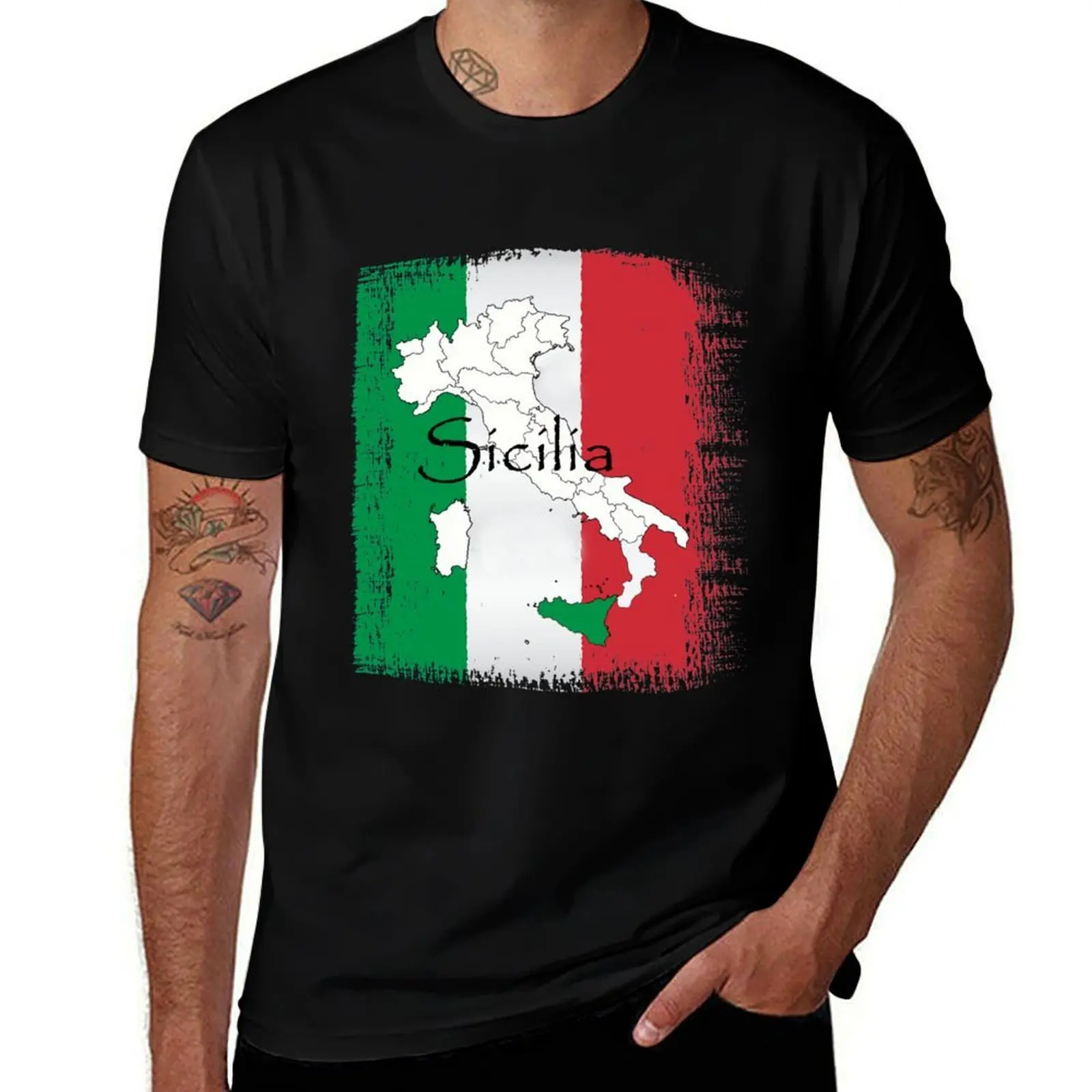 Sicilian Pride Design T-Shirt Large Size Loose Casual Tee T-Shirt