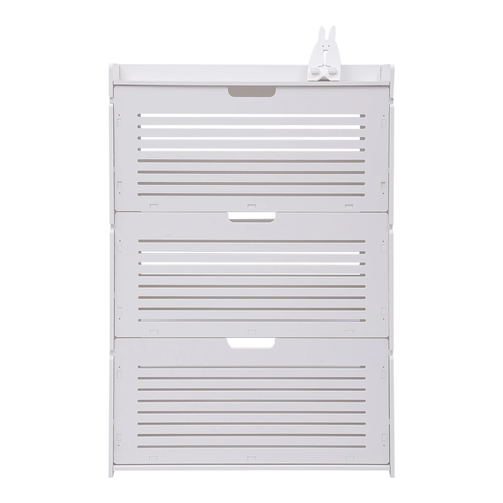 Modern Shoe Storage Cabinet, White Tipping Shoe Cabinet, Shoe Rack Cabinet for Entryway, Ultra-Thin Shoe Cabinet, 3-Layer Shoe