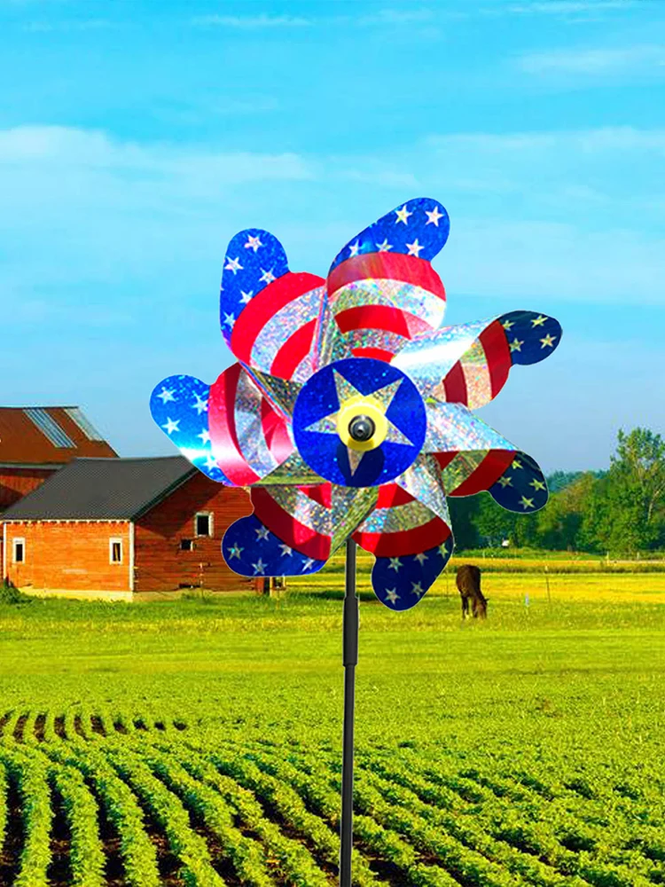 Farm Decoration Windmill Silver Bird Repelling Windmill Color of Windmill Balcony Farm Decoration Windmill