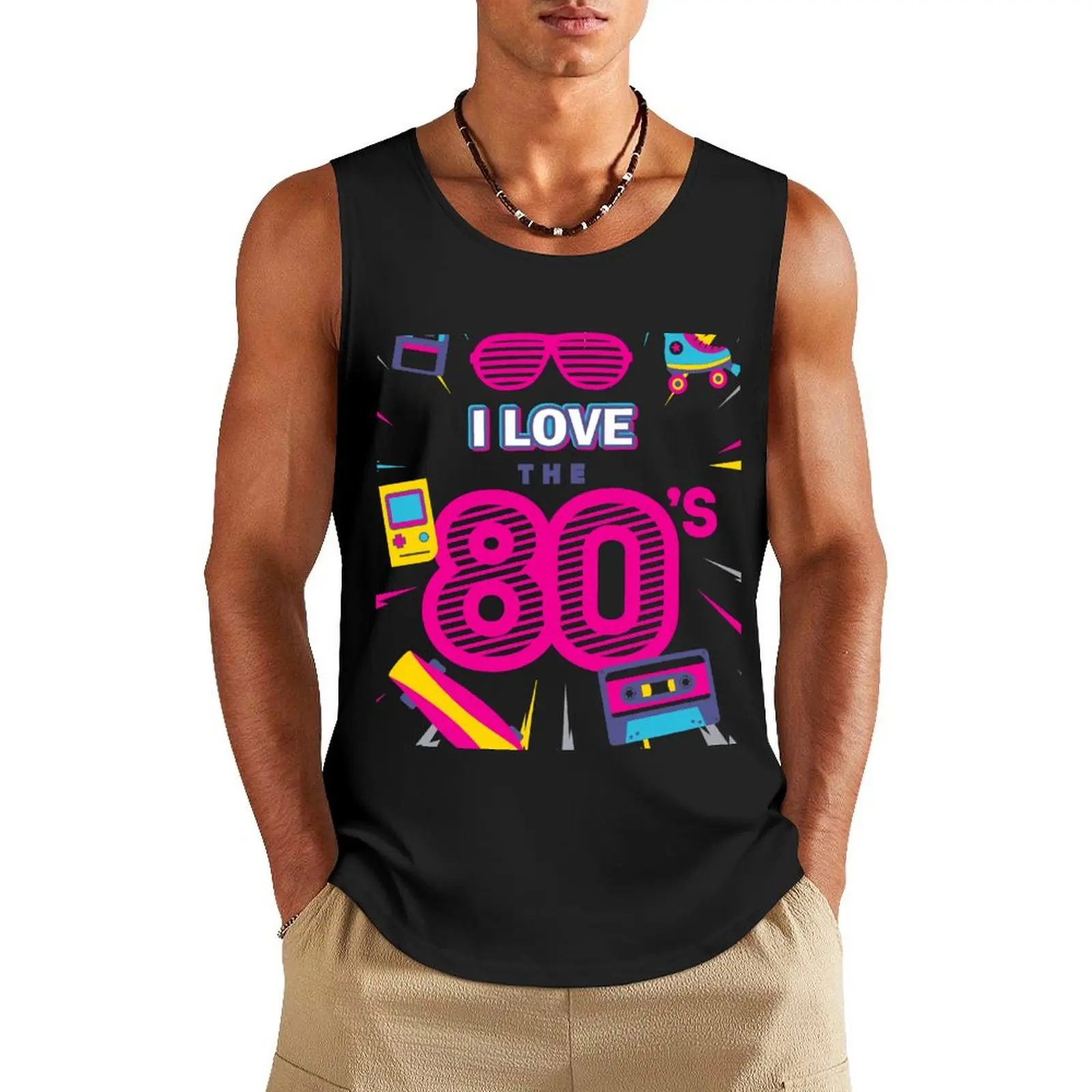

I Love The 80s retro style Tank Top men clothing men clothings basketball Gym clothes