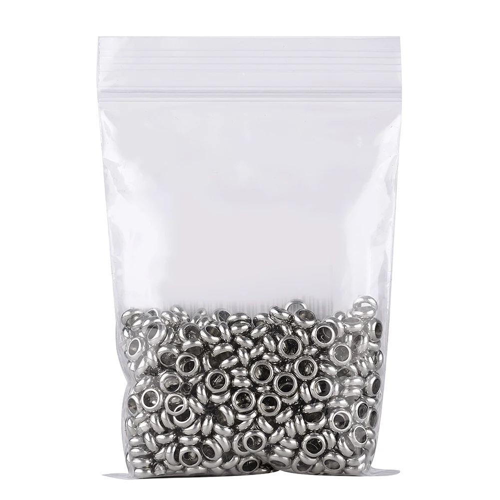 500pcs 304 Stainless Steel Bead Spacers Ring 3 4 5 6mm Metal European Ring Beads for Jewelry Making DIY Bracelet Necklace