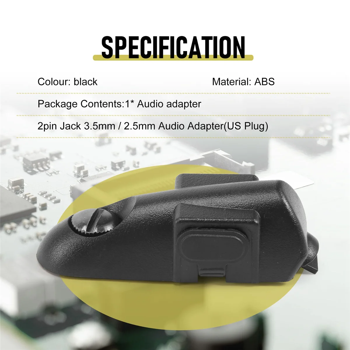 كفاءة 2pin جاك 3.5mm / 2.5mm محول الصوت لموتورولا GP328 (قابس الولايات المتحدة)