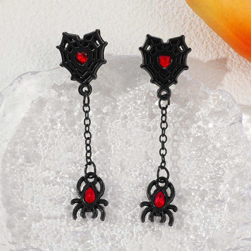 Vintage Charm Spider Earrings Trendy Personality Ear Studs Jewelry for Women And Girls Halloween Cosplay Parties Accessories
