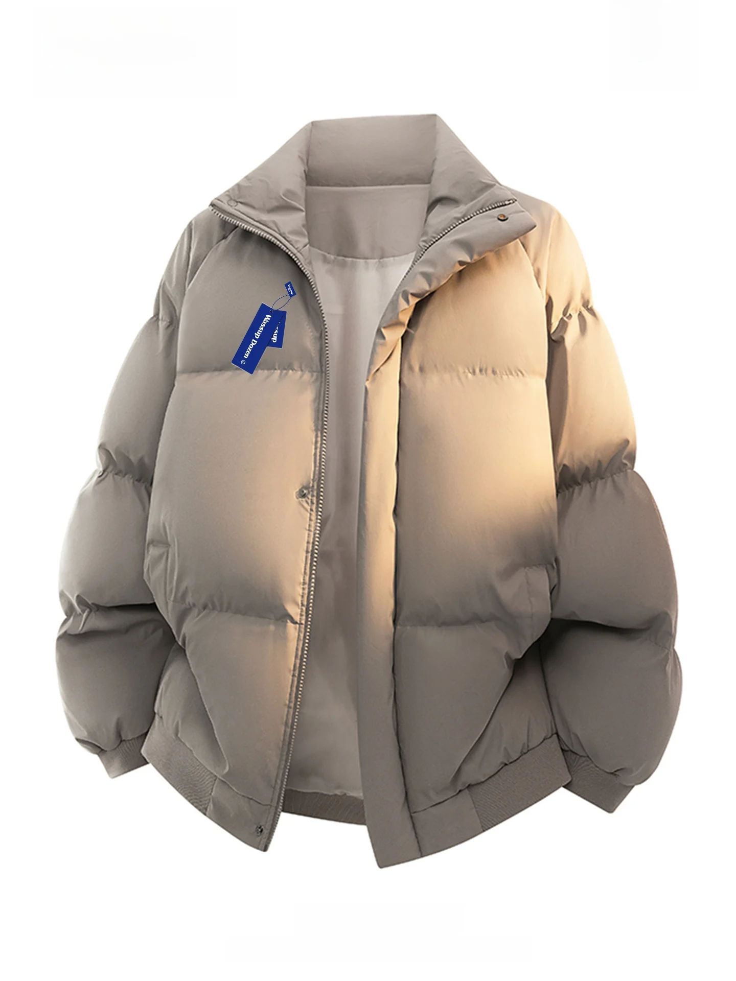 

Зимнее теплое хлопковое пальто унисекс Wassup Dozen в стиле ретро с глянцевым покрытием из ПУ, утолщенное, с воротником-стойкой