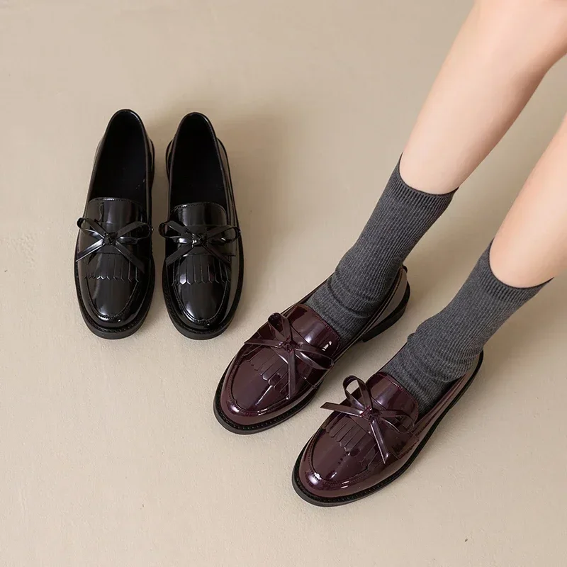 Frühling/Herbst Elegante Runde Zehenpartie Sexy Lässige Weichsohlen-Loafer Modische Bestseller Neue Bequeme Übergrößen Damenschuhe – Detail 4