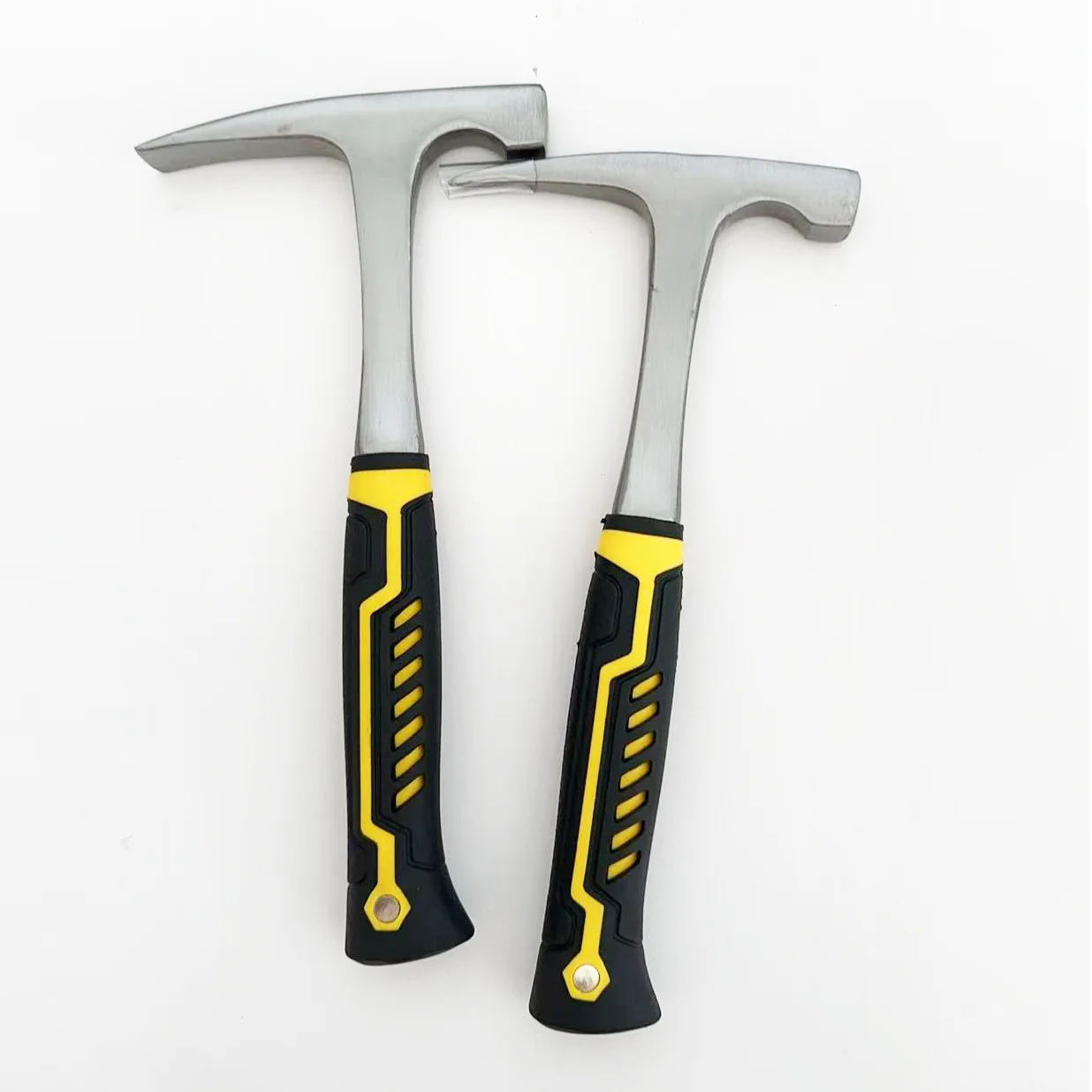 Geological Rock Pick Hammer One-piece Forged High Carbon Steel Pointed & Flat Tip Non-slip Handle Mining Prospecting Hand Tool