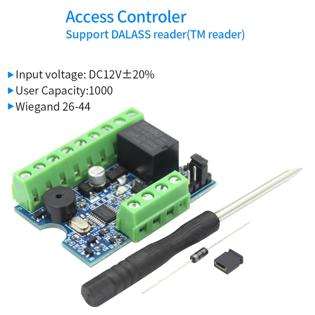 Mini Relay Module Access Controller Board Kit TM Wiegand Output RFID Card Reder Set Door System Admin Card 1000user DC12V 4 Mini Relay Module Access Controller Board Kit TM Wiegand Output RFID Card Reder Set Door System Admin Card 1000user DC12V 4