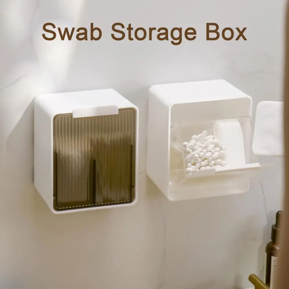 Transparent Bathroom Cotton Stick Makeup Cotton Bathroom Pull-Out Storage Drawer Style Storage Box Under The Mirror Cabinet