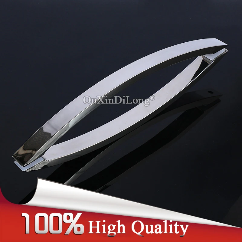 Free Shipping 304 Stainless Steel Arc Shower Door Handles Pair Mount Shopping Mall Office Building Glass Door Push Pull Handles