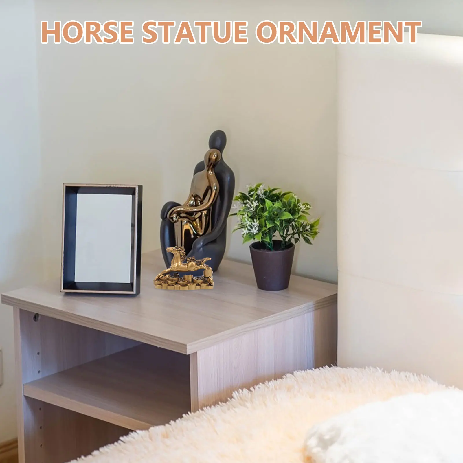 

Horse Resin Statue Elegant Running Memorial Decor for Home Decorative Statues Standing