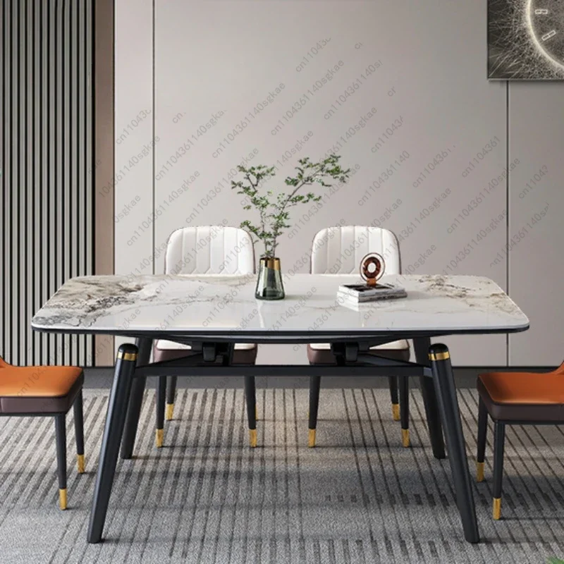 Kitchen Dining Table Luxury Sedentary Rectangular Elegant Tables Multifunction Home Furniture Marble Muebles Restaurant Oval